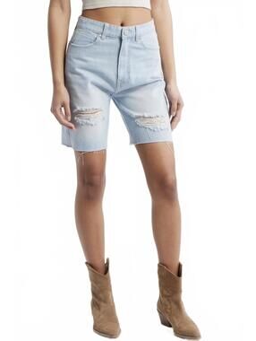 PTCL Lux High Waist Slim Fit Jean Shorts Jorts Light Wash NWT Size 25